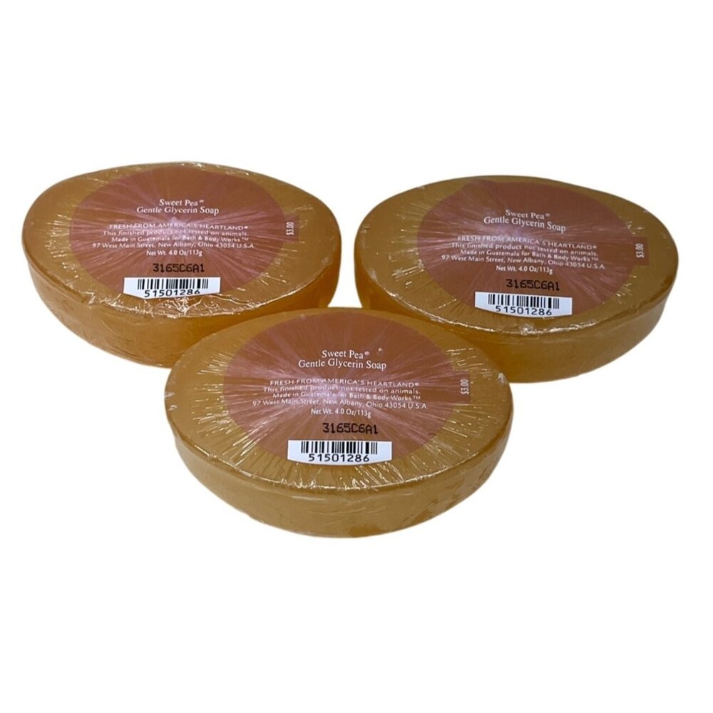 3 Bars Bath & Body Works Sweet Pea Gentle Glycerin Soap Sealed